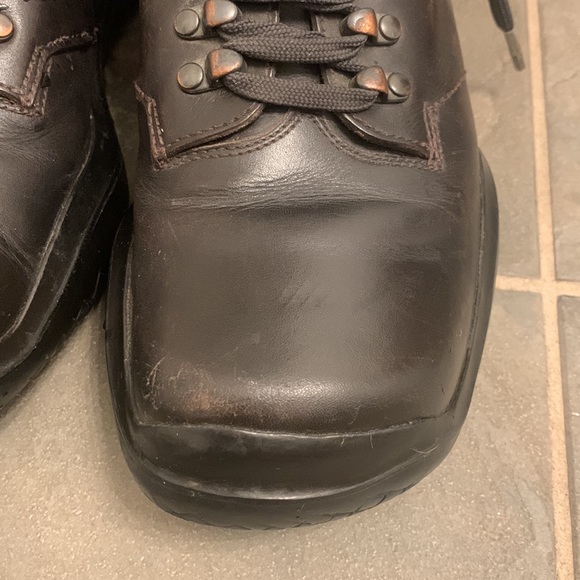 Prada Chunky Men's Combat Vibram Boot Brown Leather T0330 Size 7.5 - Picture 4 of 11